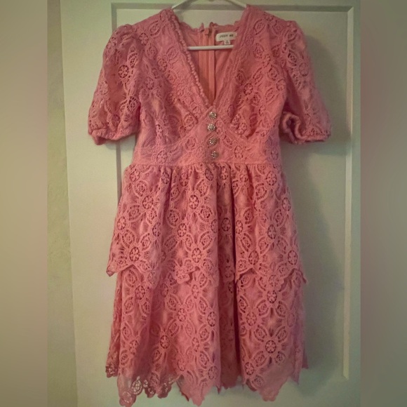 Vici pink lace dress by Just Me size Medium - Picture 2 of 3
